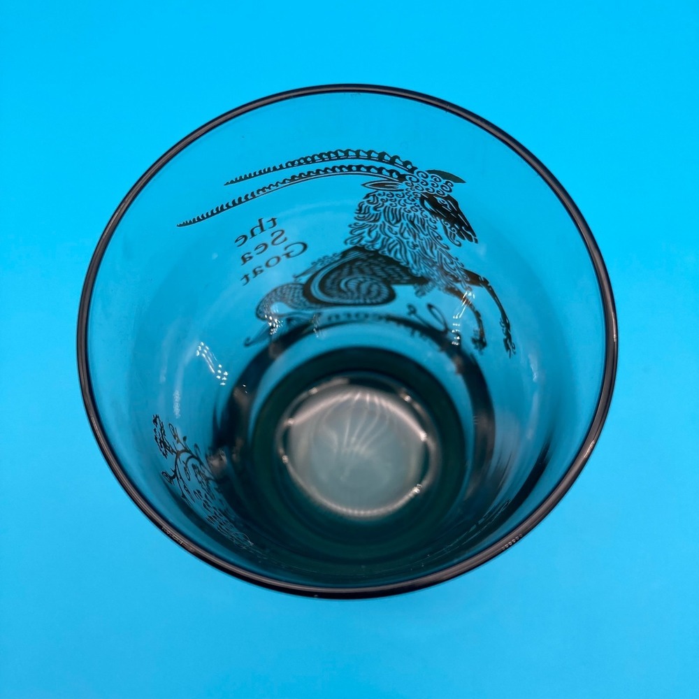 Vintage 1970s Federal Glass Capricorn Zodiac Glass Tumbler The Sea Goat Gold - Picture 8 of 9